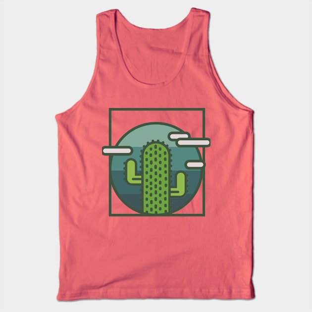 Vintage Cactus Flower Desert Types Tank Top by ChristianShirtsStudios